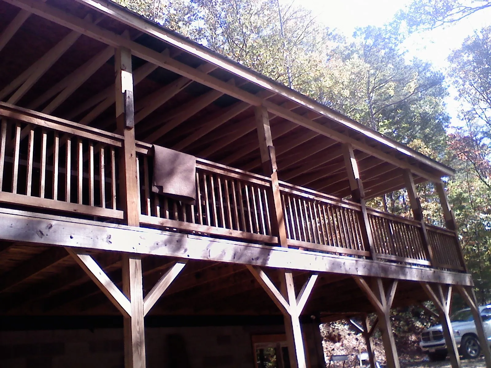 Timber framing under a new elevated porch and deck — Roof Leak Repair in Oak Lawn by Roofing Brothers
